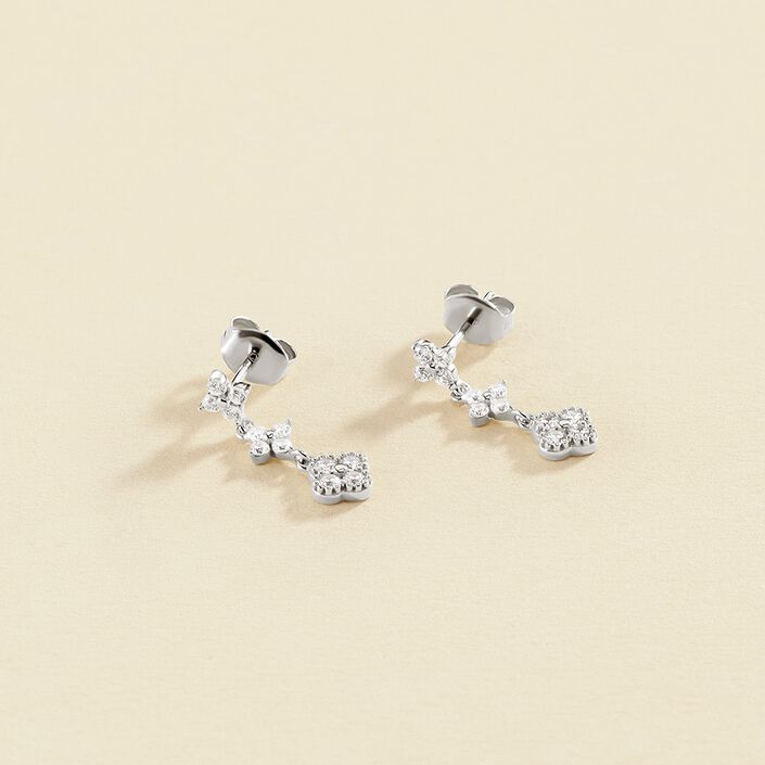 Long earrings BELOVED - Crystal / Silver - All earings  | Agatha