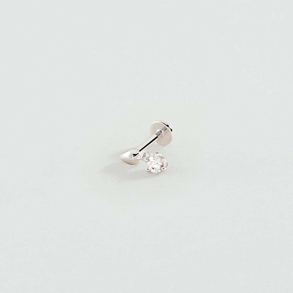 Piercing stud DROP MIX & MATCH - Crystal / Silver - Genuine silver  | Agatha