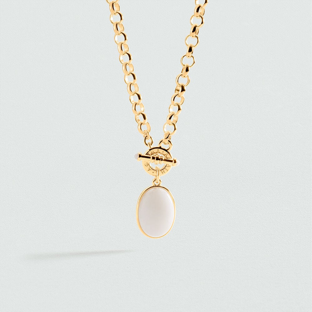 Choker necklace LA RIVIERA - White / Gold - Choker necklace  | Agatha