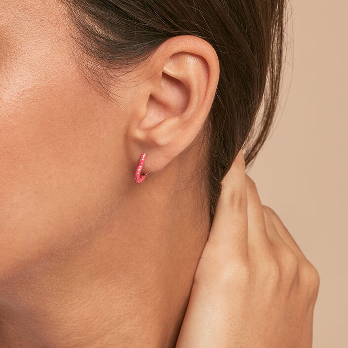 Hoops SESHA - Pink / Gold - All earings  | Agatha