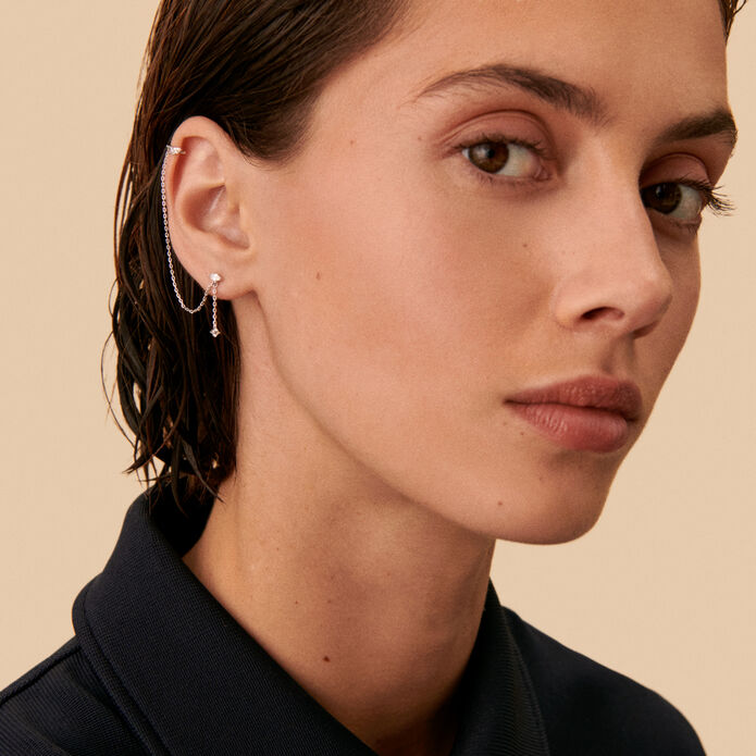Ear cuff AMAS - Crystal / Silver - All jewellery  | Agatha