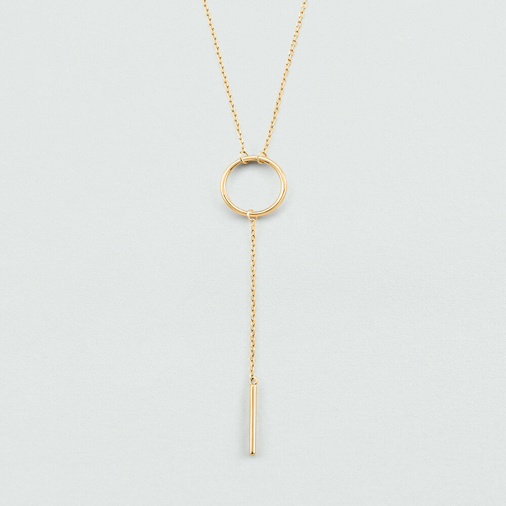 Long necklace PHILRING - Golden - Genuine silver  | Agatha