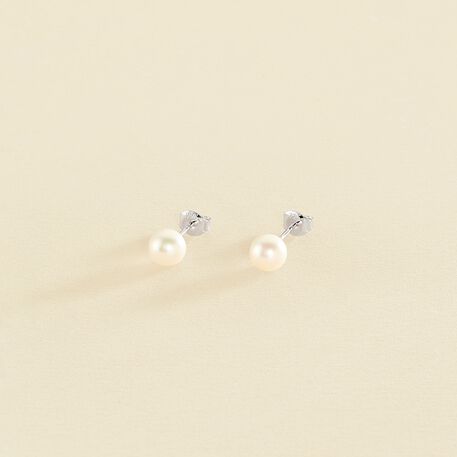 Stud earrings PERL - Pearl / Silver - All earings  | Agatha