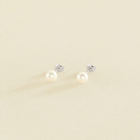 Stud earrings PERL - Pearl / Silver - All earings  | Agatha