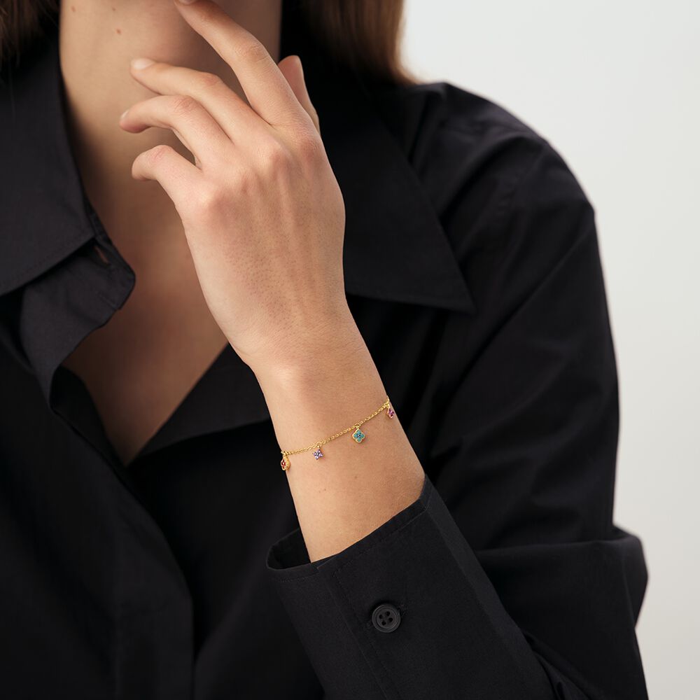 Link bracelet BELOVED - Multicolor / Gold - Genuine silver  | Agatha