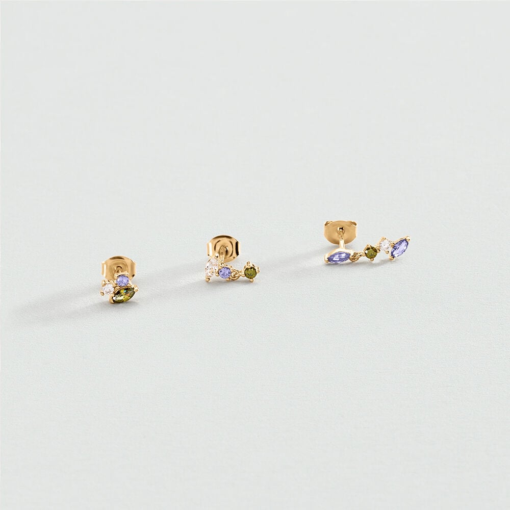 Piercing stud AMAS - Green / Purple - Piercings  | Agatha