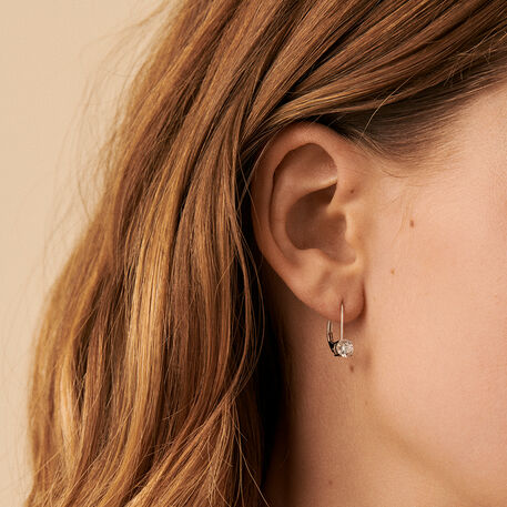 Long earrings SOL - Crystal / Silver - All earings  | Agatha