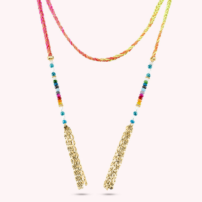 Long necklace ADDICTION - Multicolor / Gold - Addiction  | Agatha