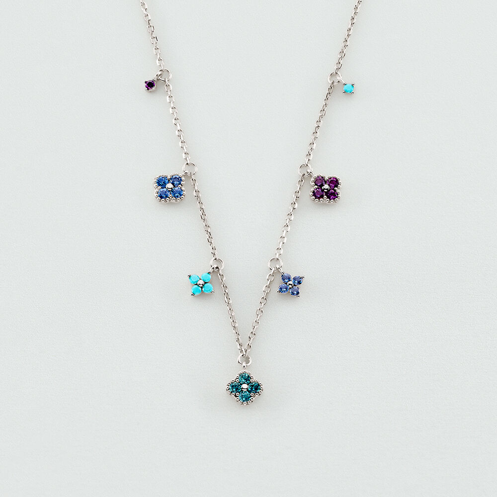 Choker necklace BELOVED - Multicolor / Silver - Genuine silver  | Agatha