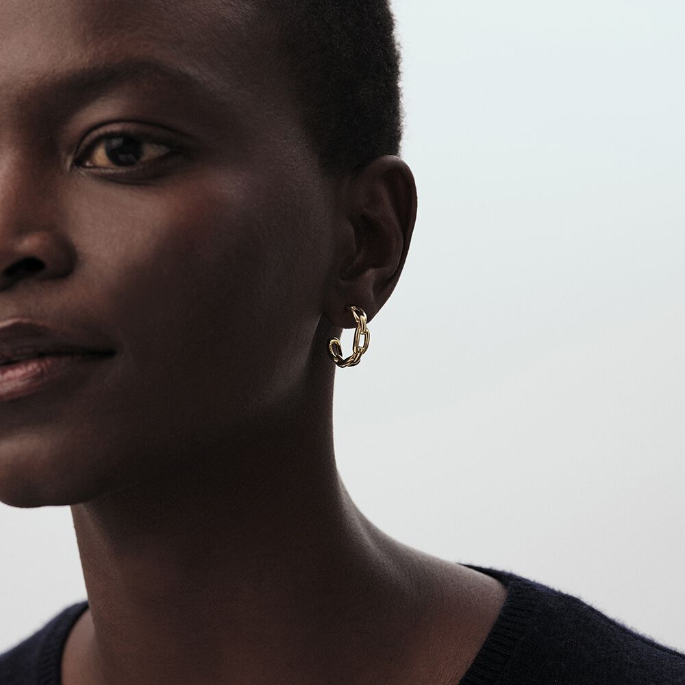 Hoops CHAIN - Golden - Earrings  | Agatha