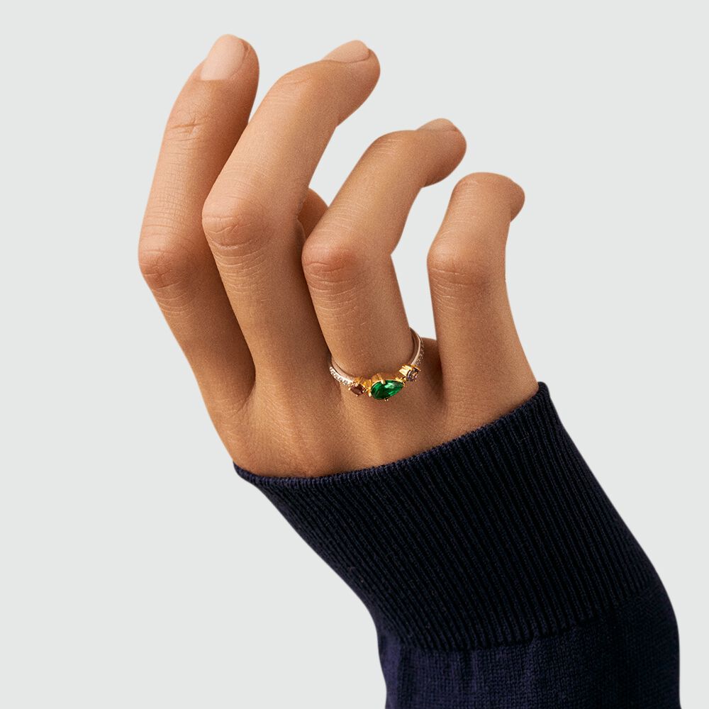 Thin ring ASTRE - Multicolor / Gold - Rings  | Agatha