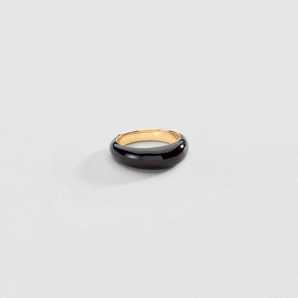 Thin ring LEO - Black / Gold - Rings  | Agatha