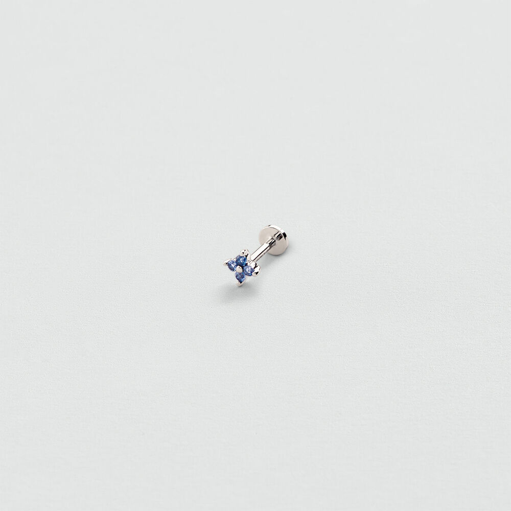 Single stud earring FLOWER MIX & MATCH - Blue / Silver - Earrings  | Agatha