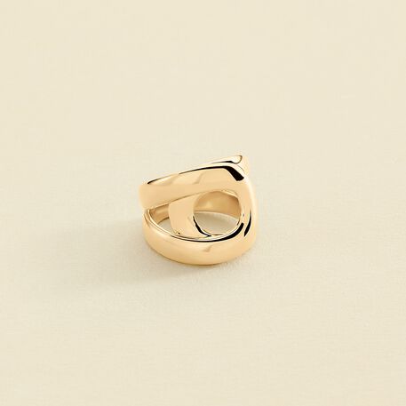 Large ring CURVE - Golden - All jewellery  | Agatha