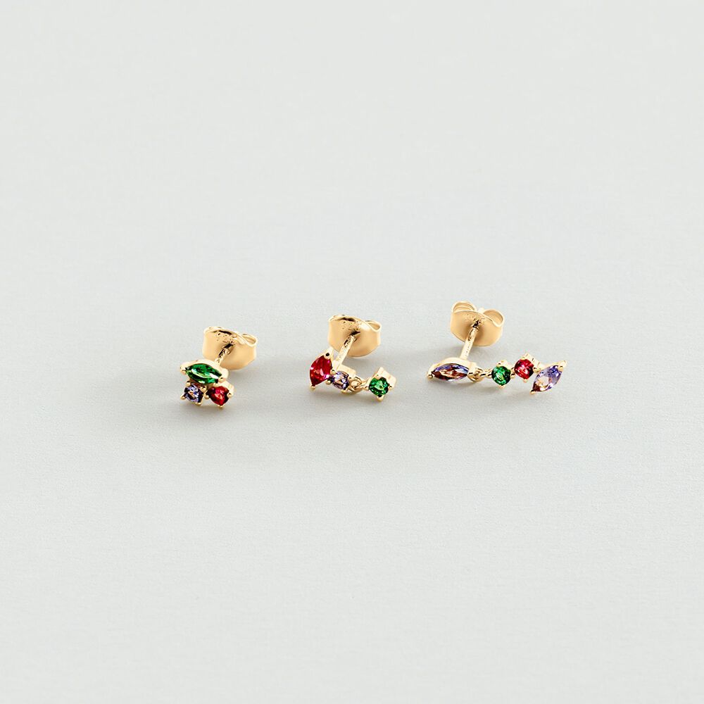 Piercing stud AMAS - Multicolor / Gold - Jewellery  | Agatha