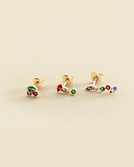 Piercing stud AMAS - Multicolor / Gold - All jewellery  | Agatha