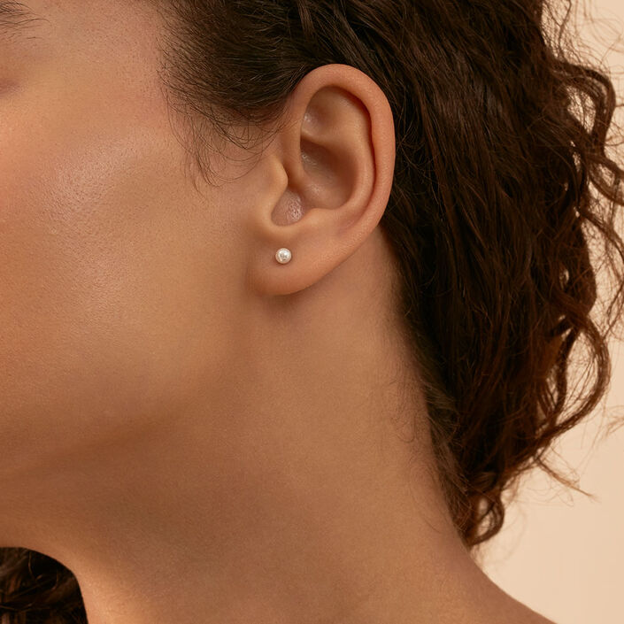 Stud earrings MINIPERL - Pearl / Silver - All earings  | Agatha