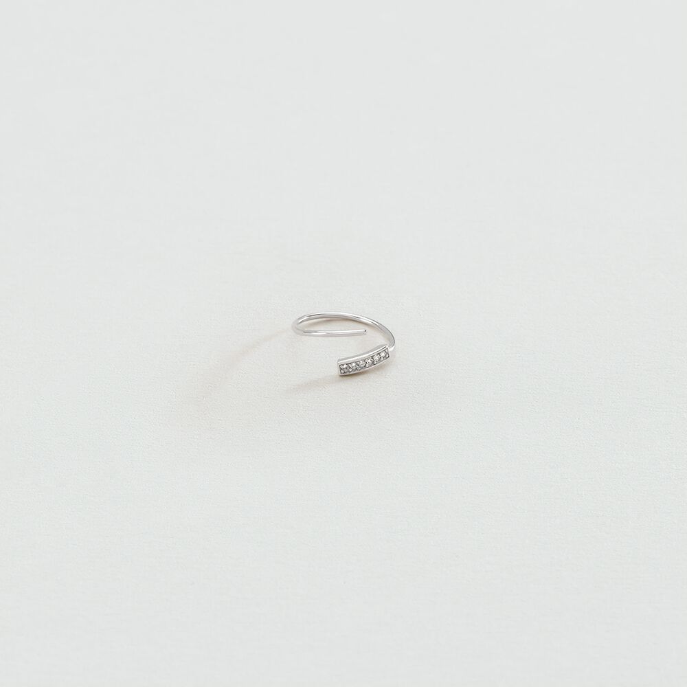 Hoop piercing DOBLE - Crystal / Silver - Outlet  | Agatha