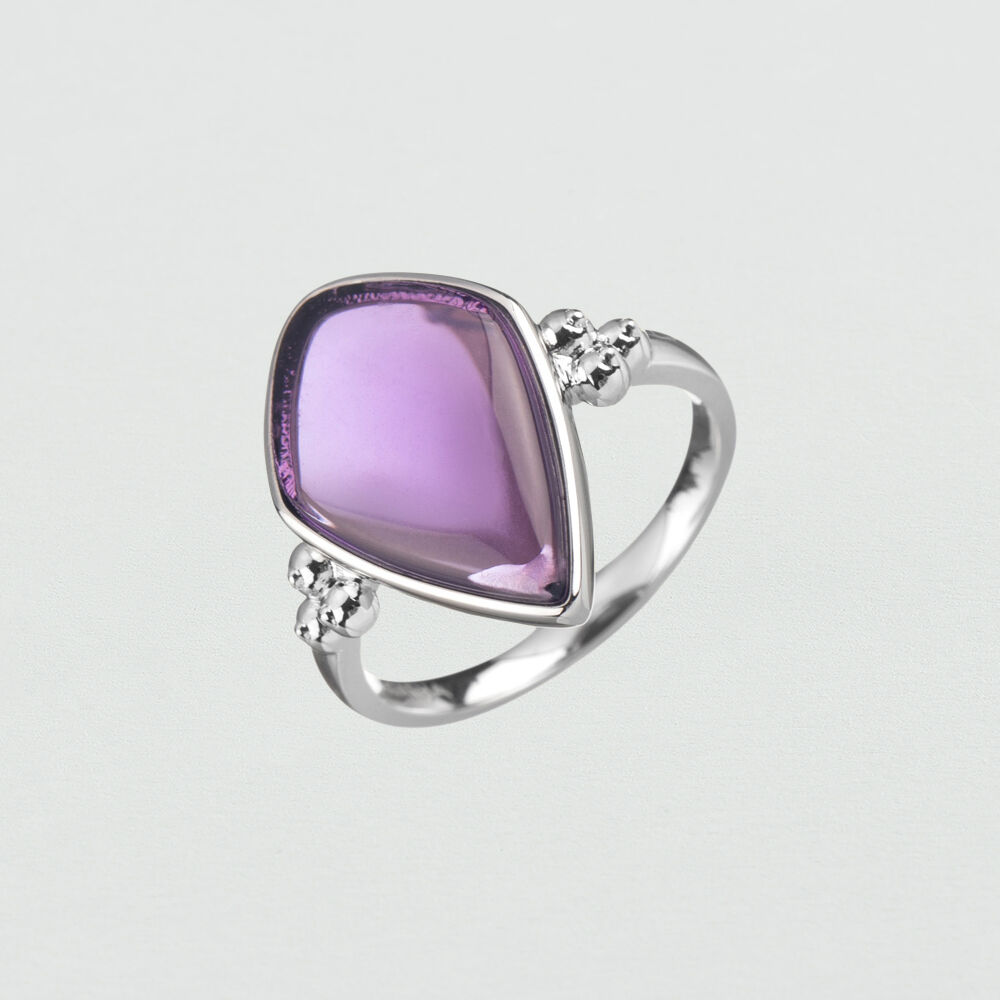 Thin ring MOON - Amethyst / Silver - Outlet  | Agatha