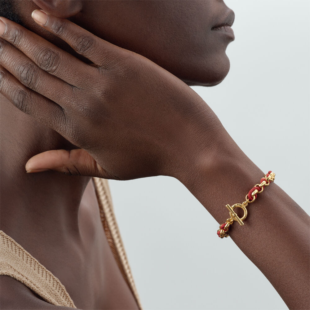 Link bracelet GAMBETTA - Terracotta / Golden - Bracelets  | Agatha
