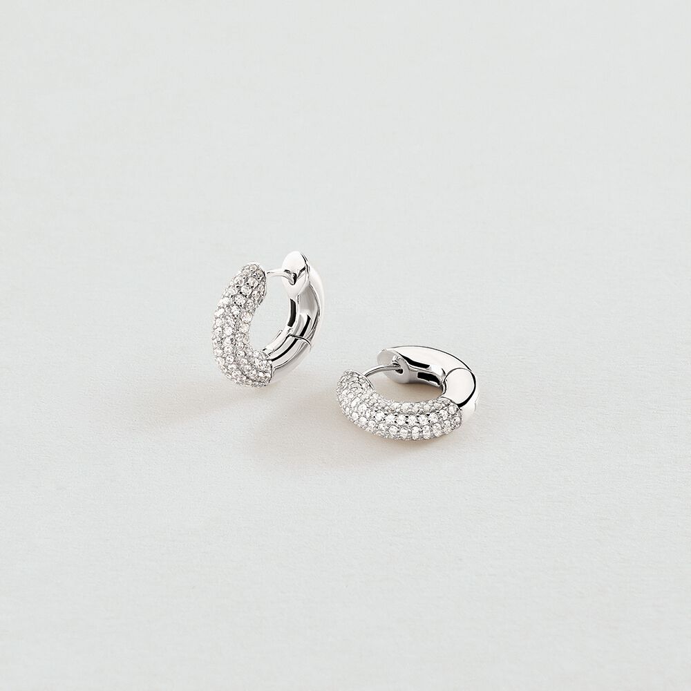 Hoops LOUIS - Crystal / Silver - Earrings  | Agatha