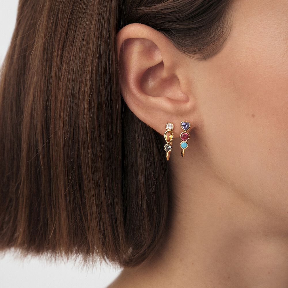 Hoops CANDY - Multicolor / Gold - Earrings  | Agatha