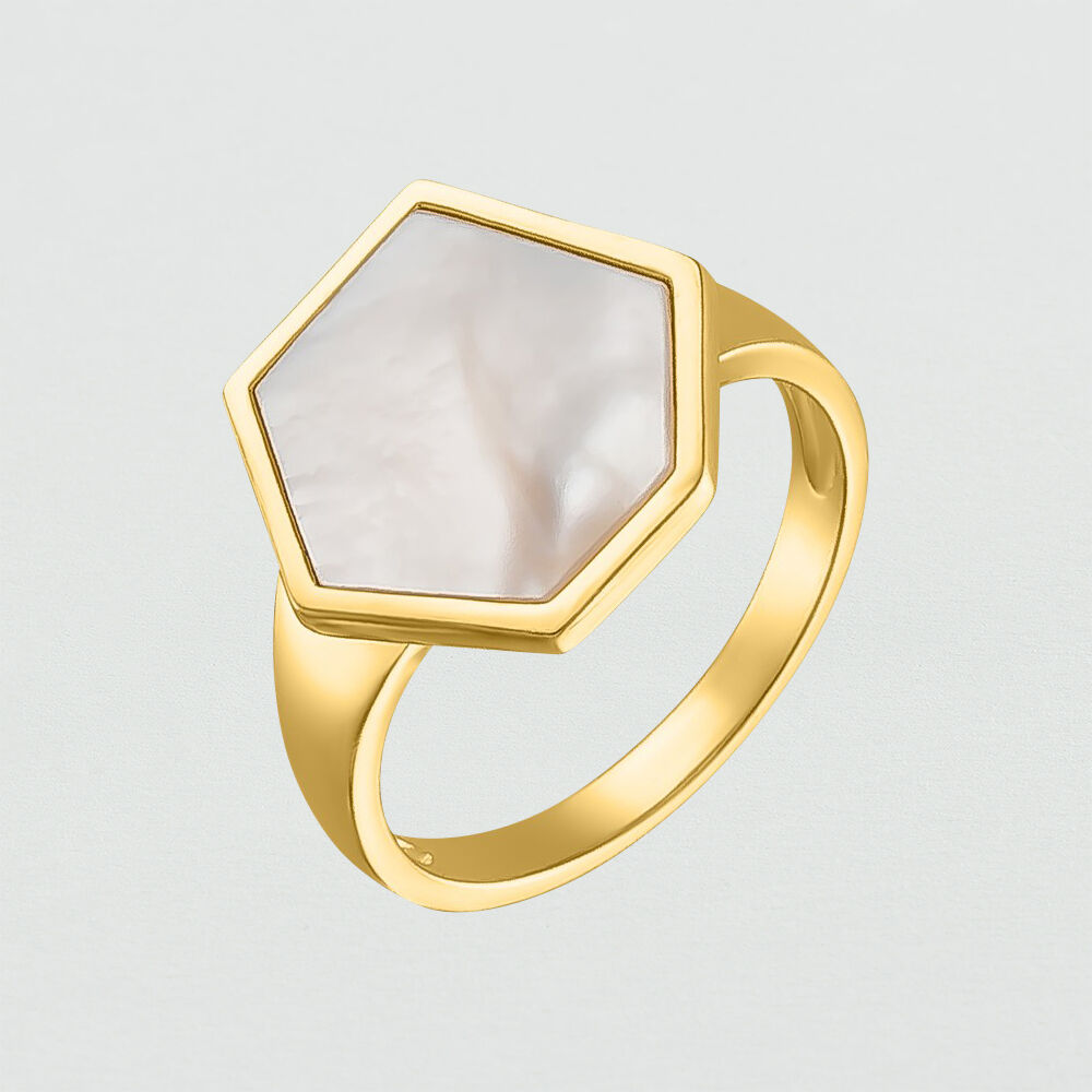 Thin ring ANAE - Nacre / Gold - Outlet  | Agatha