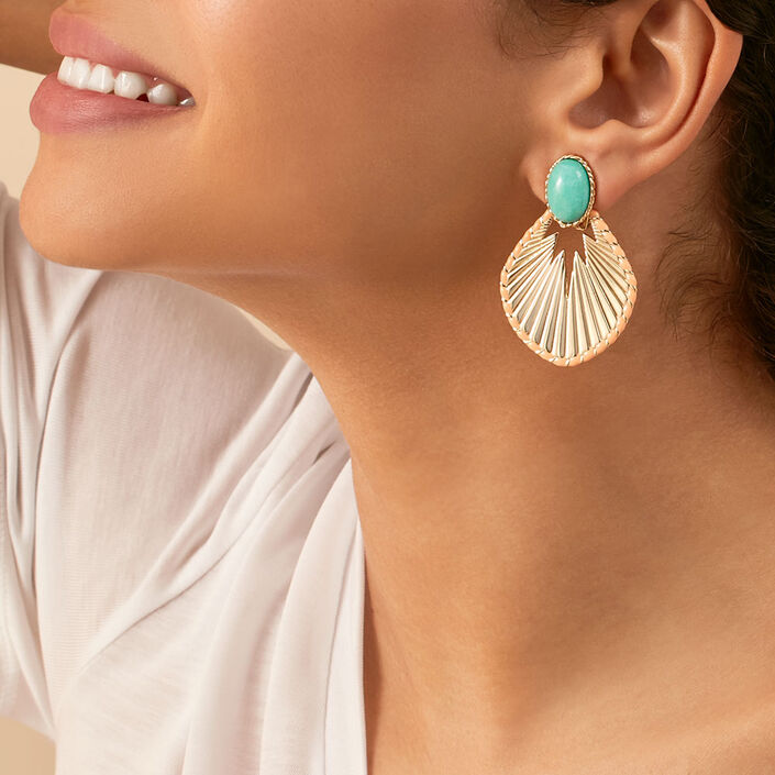 Clip earrings ARLEQUIN - Amazonite - All jewellery  | Agatha
