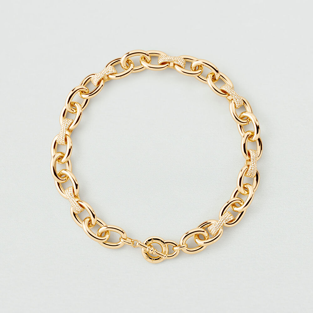 Short necklace XOXO PAV&Eacute; - Crystal / Golden - Choker necklace  | Agatha