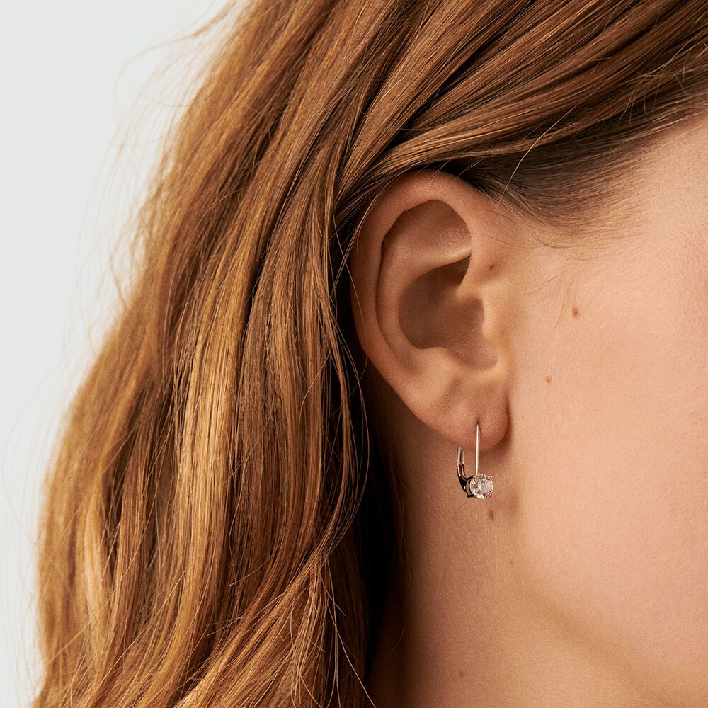 Long earrings SOL - Crystal / Silver - Earrings  | Agatha