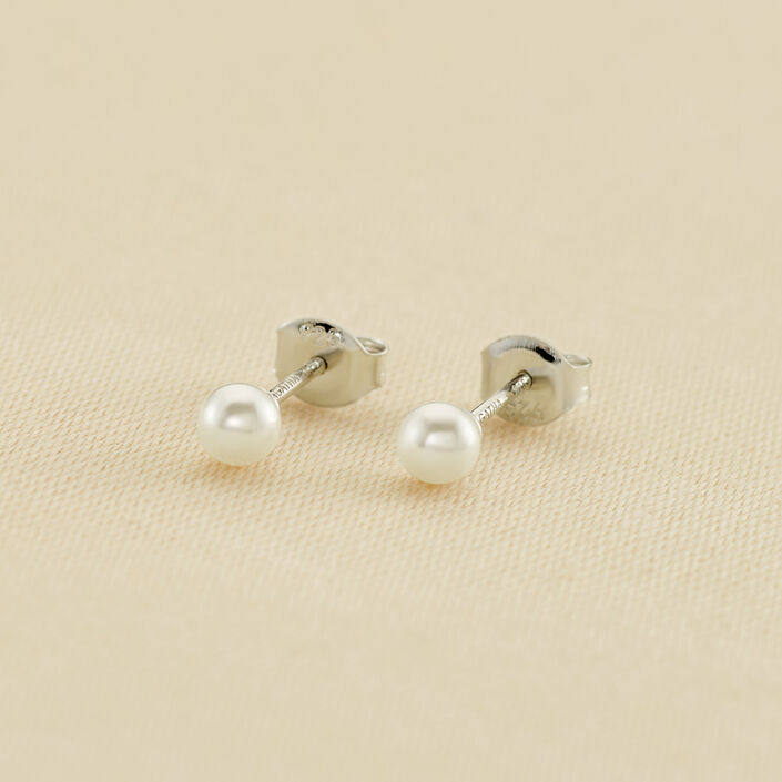 Stud earrings MINIPERL - Pearl / Silver - All earings  | Agatha