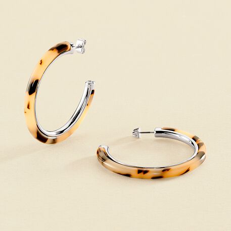 Hoops BOUCLE - Black / Silver - All earings  | Agatha