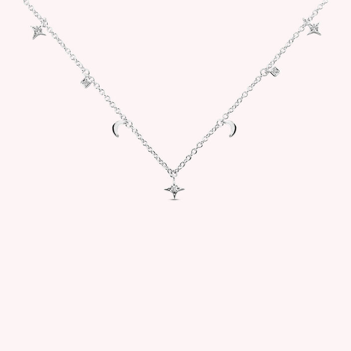 Choker necklace GALAXIE - Crystal / Silver - All jewellery  | Agatha