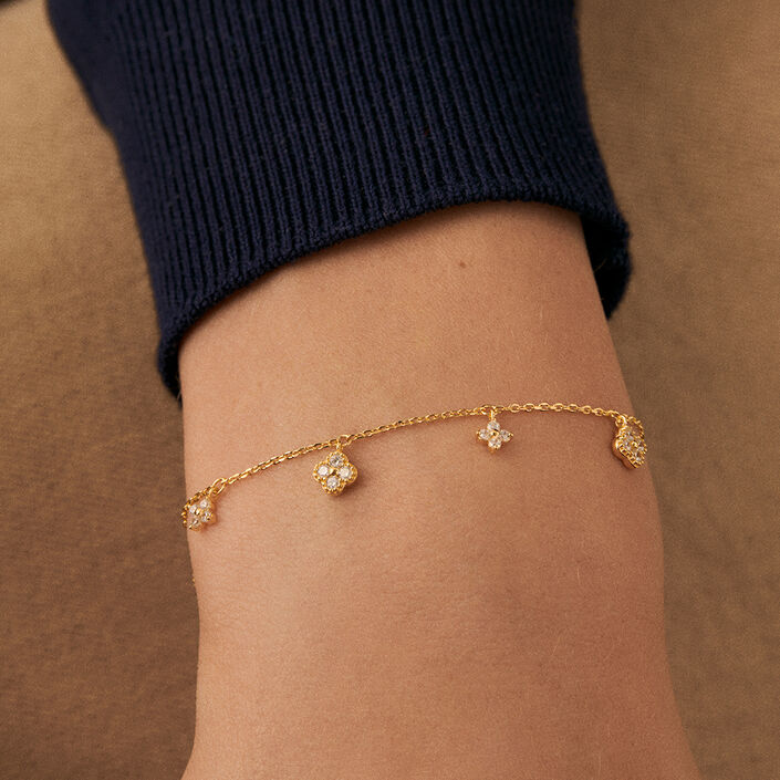 Link bracelet BELOVED - Crystal / Golden - All jewellery  | Agatha