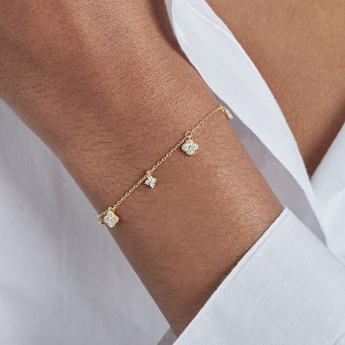 Link bracelet BELOVED - Crystal / Golden - All jewellery  | Agatha