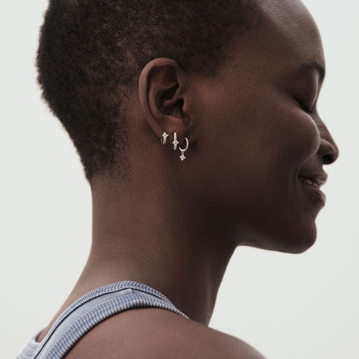 Hoop piercing MIX& MATCH - Crystal / Silver - All jewellery  | Agatha