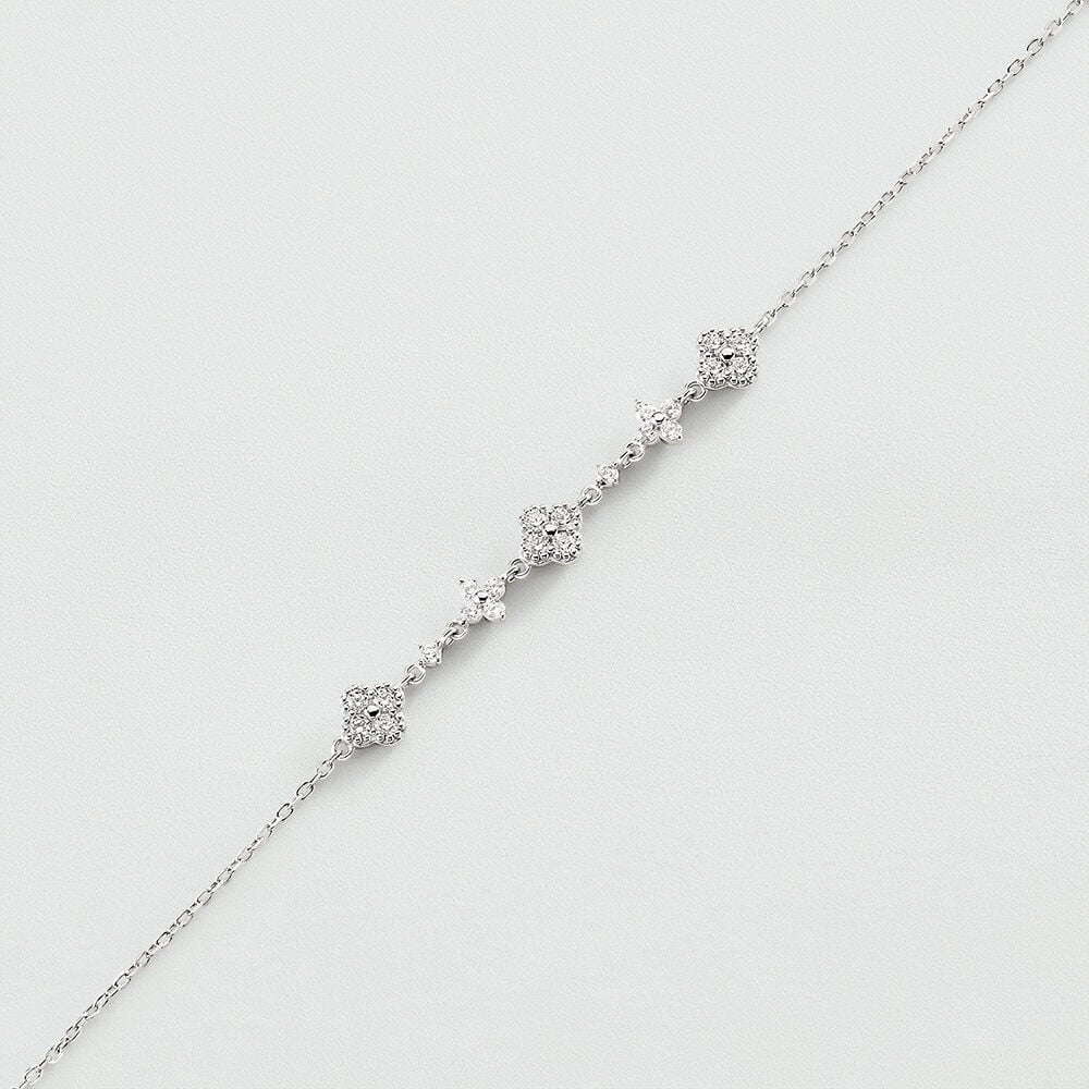 Link bracelet BELOVED - Crystal / Silver - Genuine silver  | Agatha