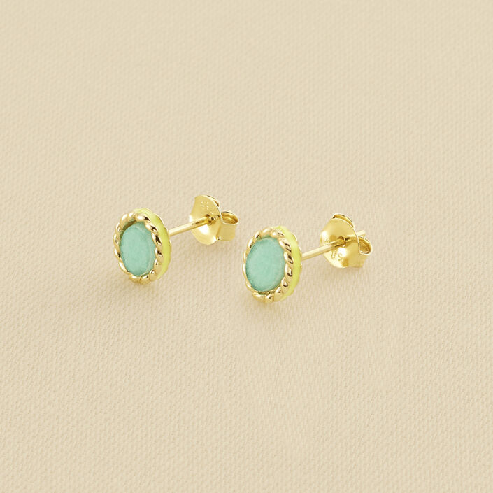 Stud earrings ATMA - Amazonite/ yellow - All jewellery  | Agatha