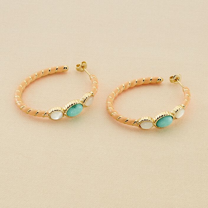 Hoops ARLEQUIN - Orange / Gold - All jewellery  | Agatha