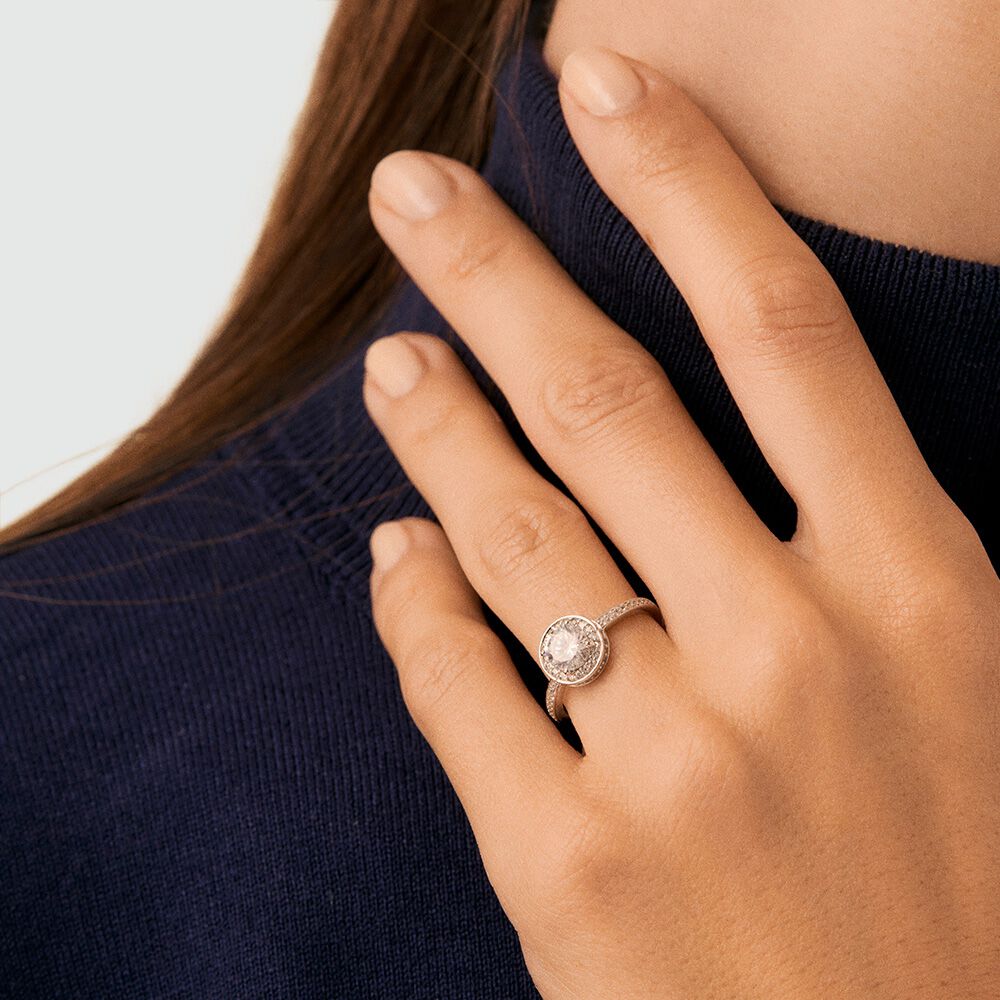 Thin ring IMPERIAL - Crystal / Silver - Jewellery  | Agatha