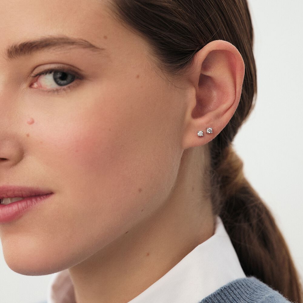 Stud earrings SOL - Crystal / Silver - Earrings  | Agatha