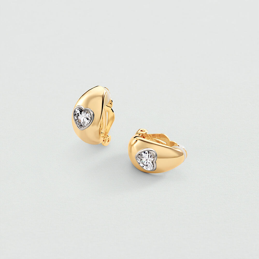 Clip earrings VICTOIRE - Crystal / Golden - Clip earrings  | Agatha