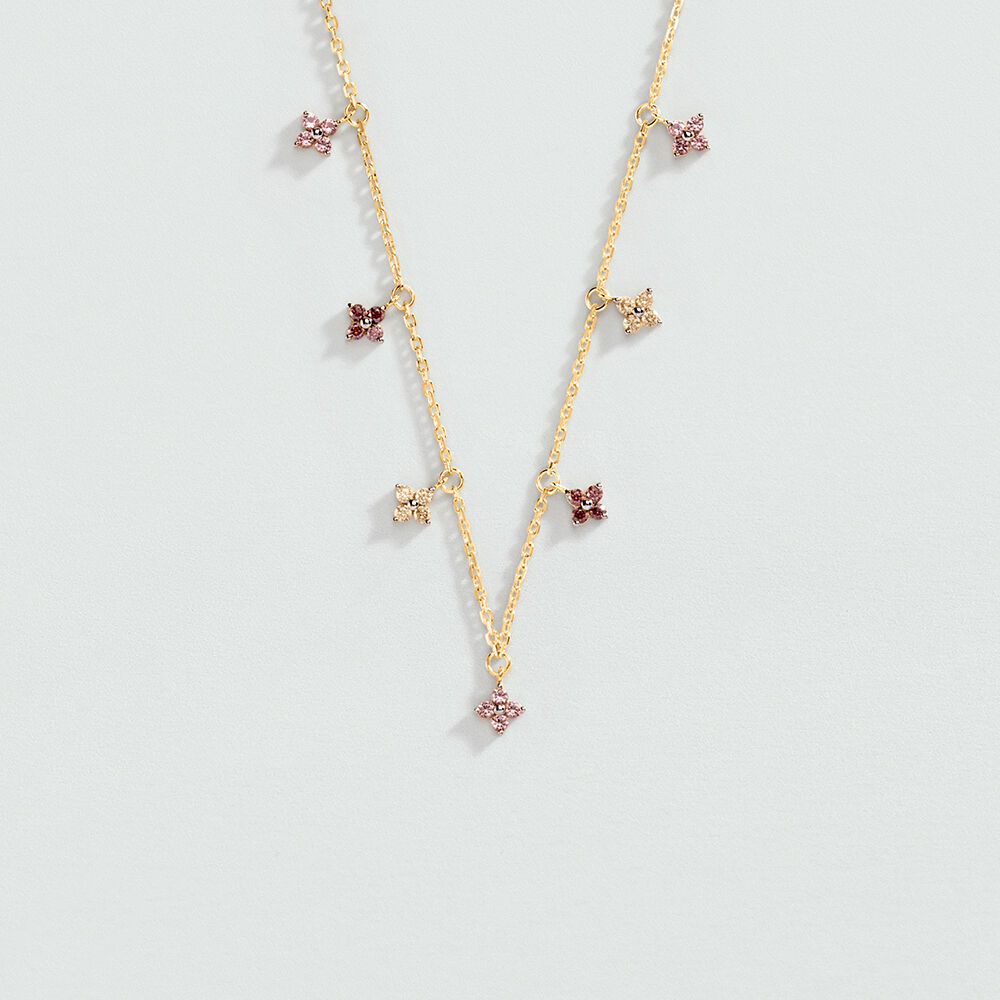 Choker necklace BELOVED - Pink / Gold - Choker necklace  | Agatha