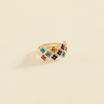 Large ring BELOVED - Multicolor / Gold - All jewellery  | Agatha
