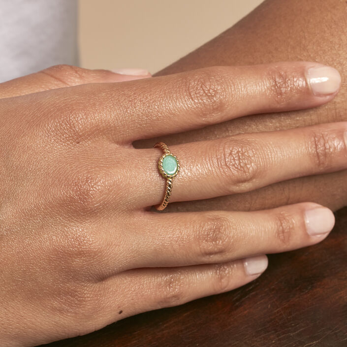 Thin ring ATMA - Amazonite/ yellow - All jewellery  | Agatha