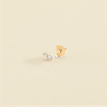 Piercing stud CROISSAN - Crystal / Golden - All jewellery  | Agatha