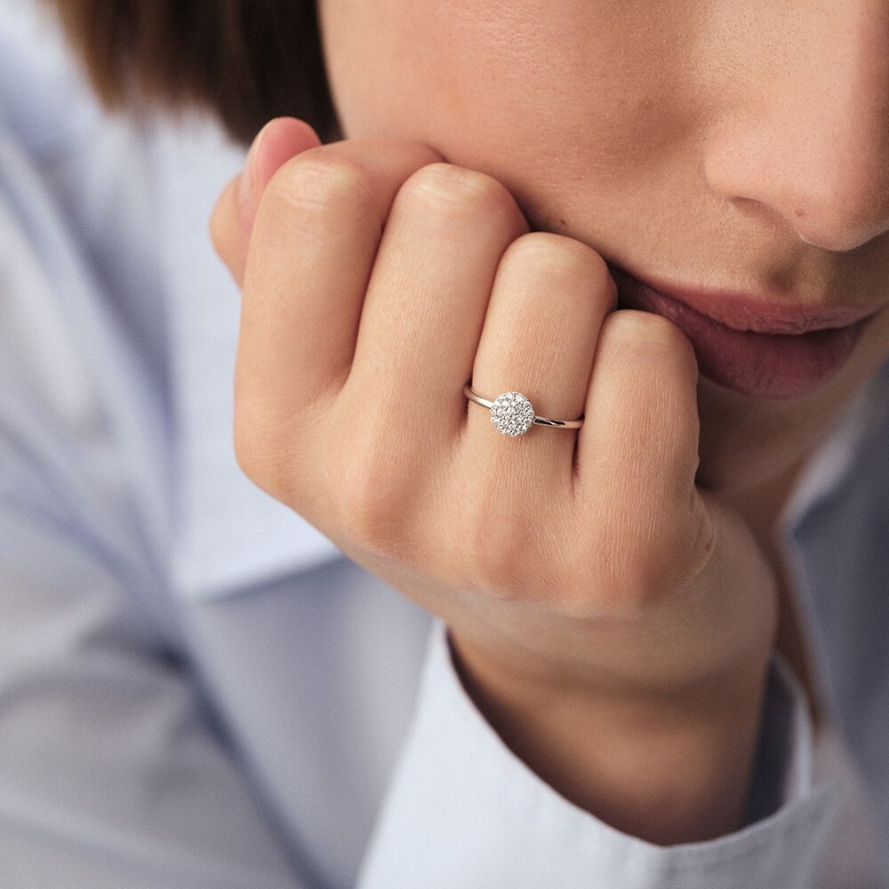 Thin ring CRISTAL - Crystal / Silver - Outlet  | Agatha