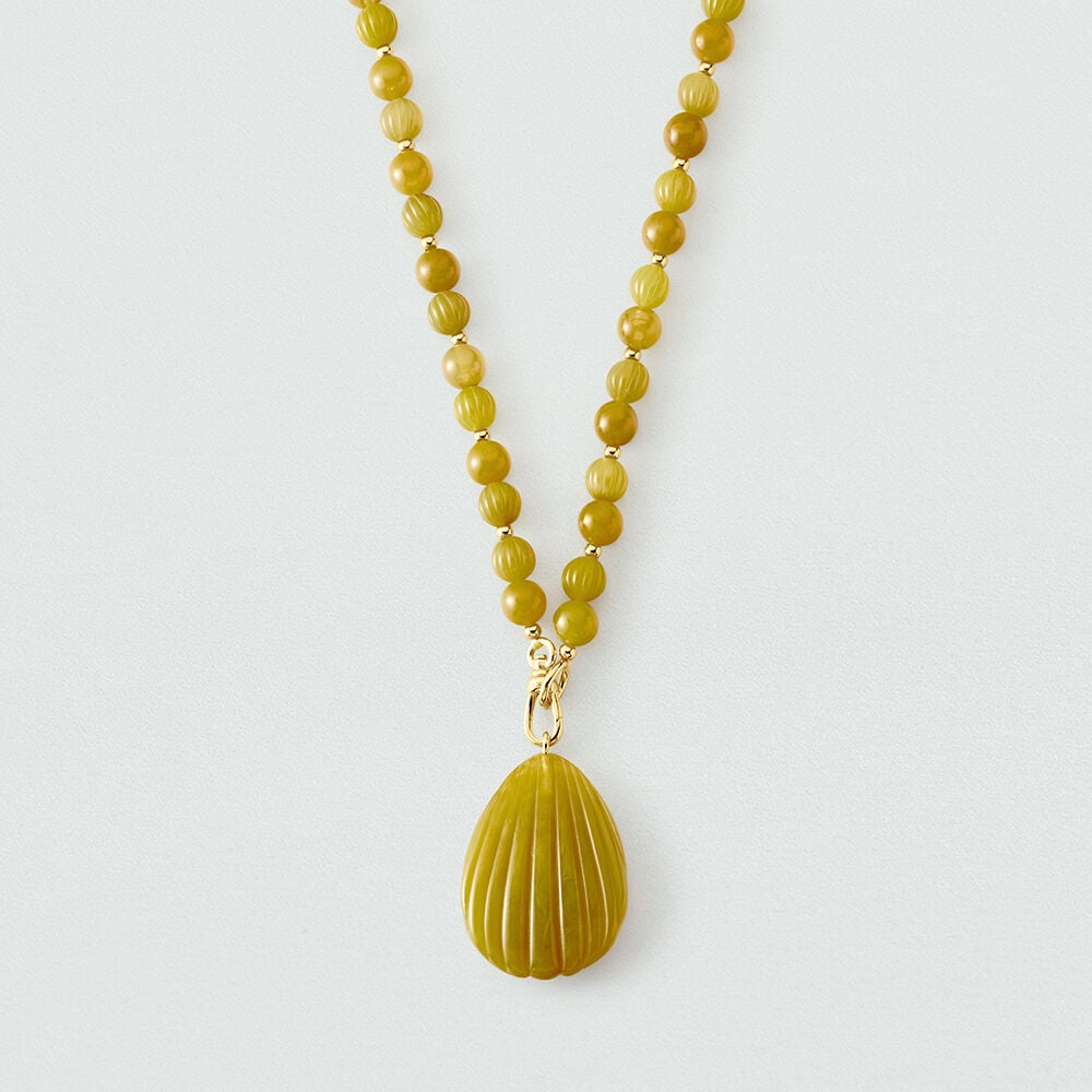 Long necklace MADELEINE - Khaki / Gold - Long necklace  | Agatha