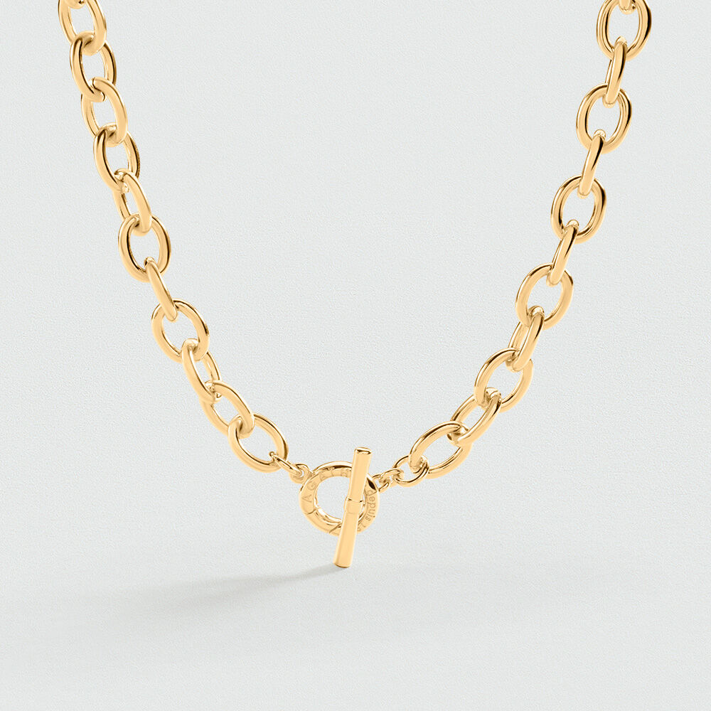 Short necklace CABLE CHAIN - Golden - Choker necklace  | Agatha