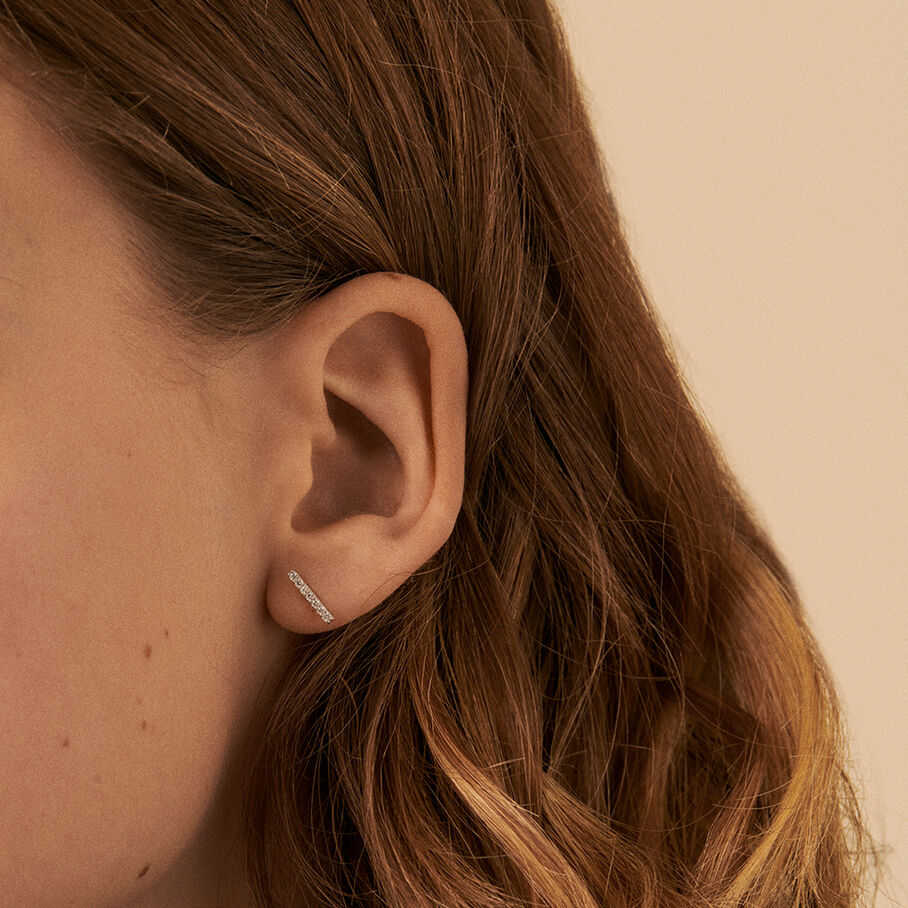 Stud earrings BARSHINE - Crystal / Silver - All earings  | Agatha